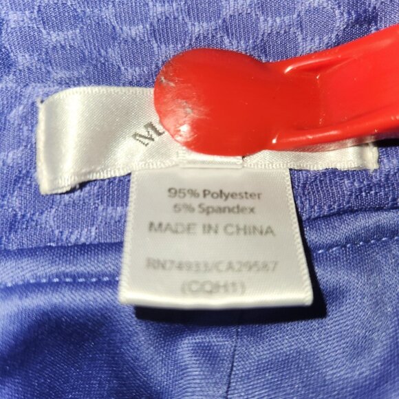 Monterey Club Womens L 12/14  Textured Blue Pull-On Skort  Zipper Pockets 2421 - Picture 6 of 9